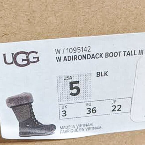 Black/Gray UGG Ladies' Adirondack Tall Boot III - Picture 11 of 14